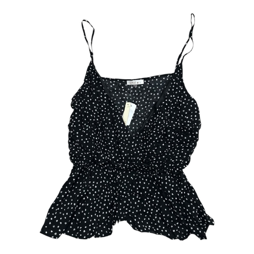 Blush J Black Sleeveless Polka Dot Peplum NWT - 2XL